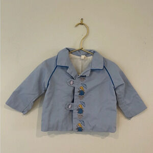 Vintage baby long sleeve shirt jacket toggle buttons bear